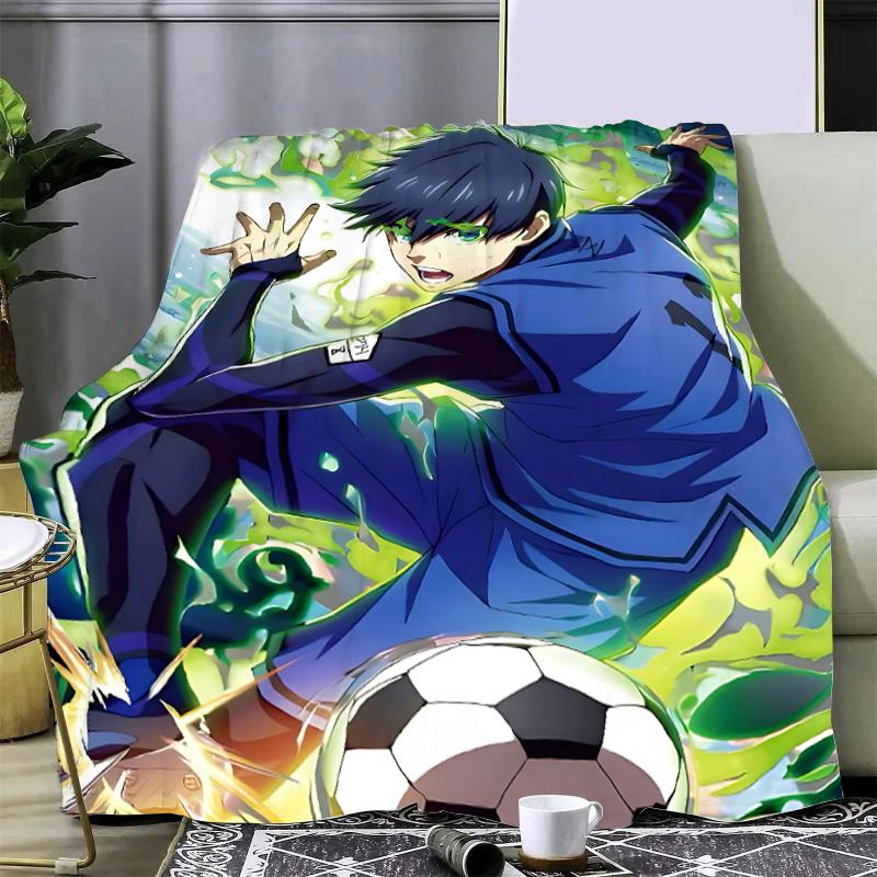 Koc z nadrukiem anime Blue Lock Japonia Koc piknikowy Ciepły koc Miękki i wygodny koc Dom Podróż Prezent urodzinowy