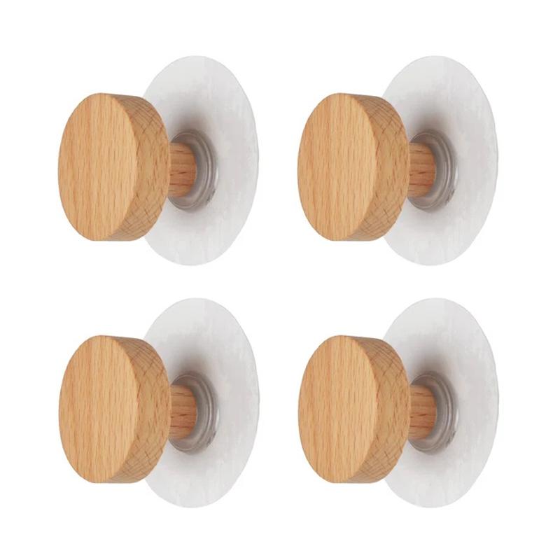 2/4/8/10/20pcs Self-adhesive Wooden Hook Home Accessories Bathroom Wall Hook Bedroom Coat Storage Rack Towel Key Decoration Hook Hanger