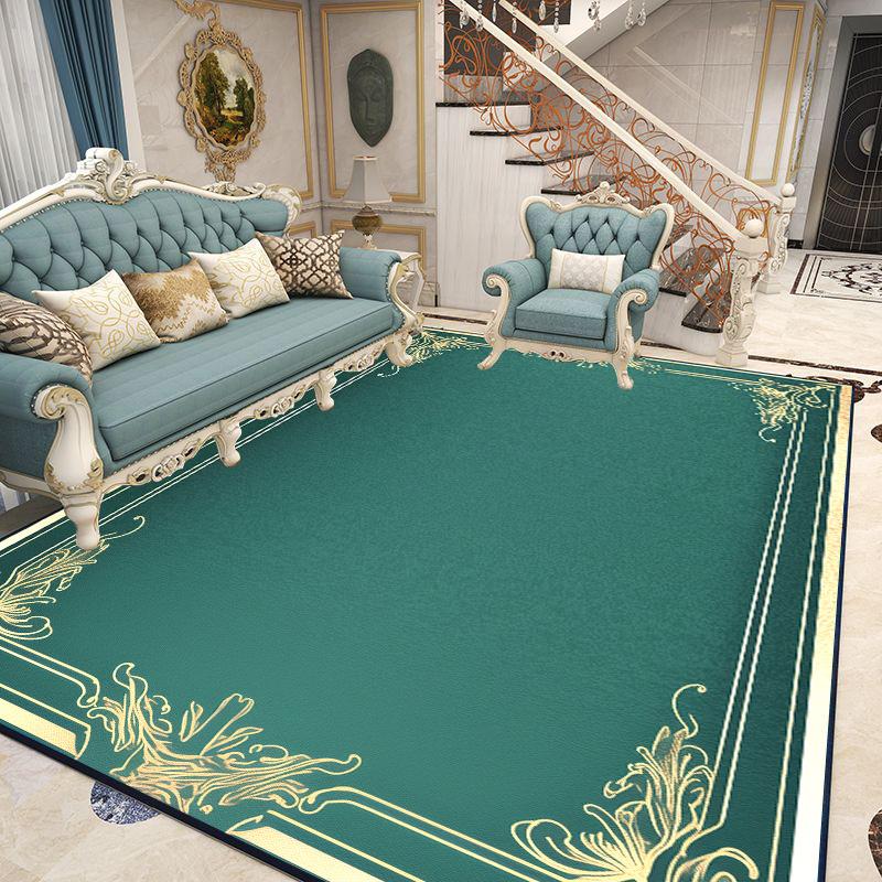 Leichter Luxus Smaragdgrüne Fußmatte Teppich im nordischen Stil für Wohnzimmer Kundenspezifische Fußmatte Flauschig Weich Schlafzimmer Rutschfester Teppich
