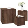 Side Tables Set of 3 Brown Oak Effect Particleboard