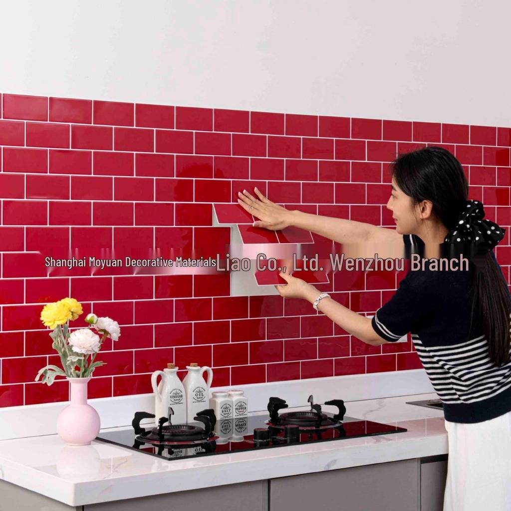 3D selbstklebende Fliesen-Tapete: Feuchtigkeits-, Öl- und wasserfester Wandsticker für die Küche