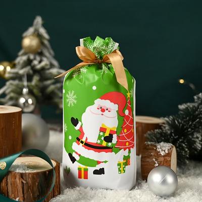 50PCS Gifts Box Merry Christmas Xmas Candy Bags Snowmen Snowflakes Biscuit Bags Santa Claus Candy Treat Bag Christmas