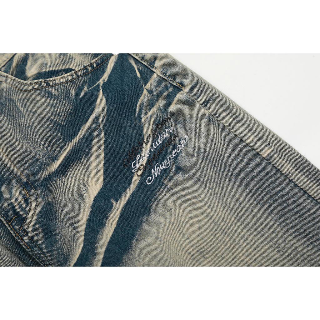 M15 Amiri Herren- und Damen-Jeans im amerikanischen Stil mit Stoffflicken, Löchern, Stickereien, lässige und modische High-Street-Hosen
