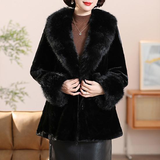Women's Furry Coat with Faux Fur Collar And Cuff Winter Warm Belted Fuzzy Jacket Long Sleeve Open Front Fluffy Outerwear