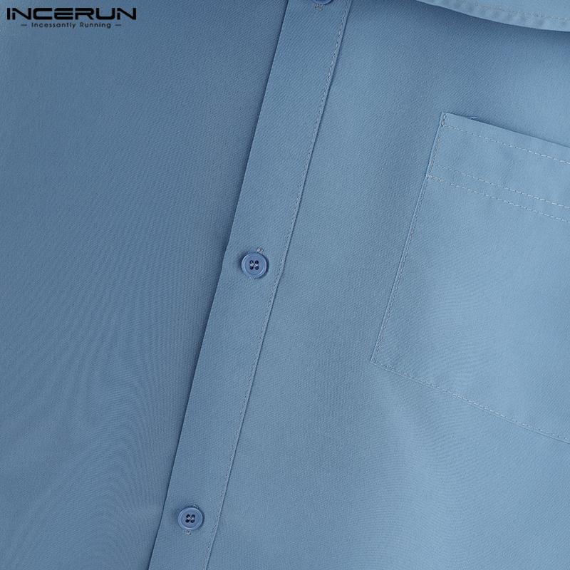 INCERUN Men Lapel Collar Short Sleeve Irregular Layers Patchwork Casual Cape Shirts
