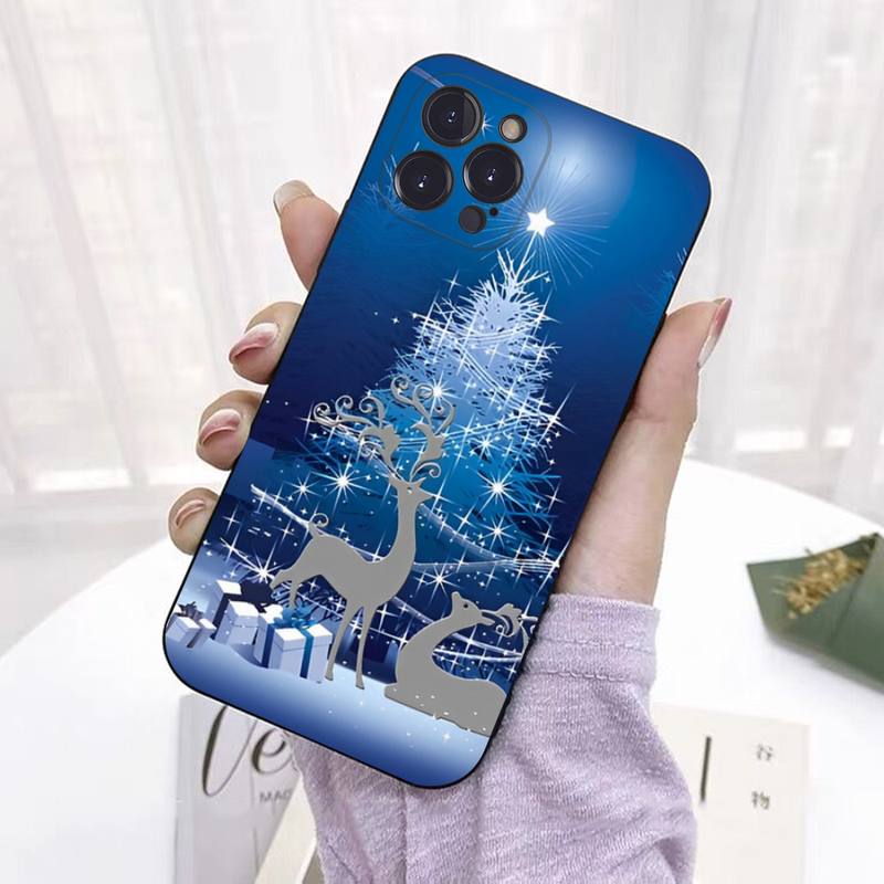 Merry Christmas Tree Deer Phone Case For iPhone 8 7 6 6S Plus X SE 2020 XR XS 14 11 12 13 Mini Pro Max Mobile Case