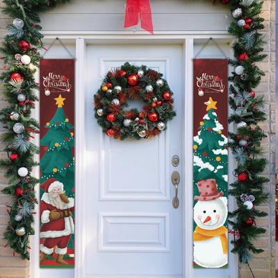 Christmas Door Porch Signs Merry Christmas Hanging Wall Banner Xmas Welcome Sign Decoration for Home New Year 2025 Navidad Kerst