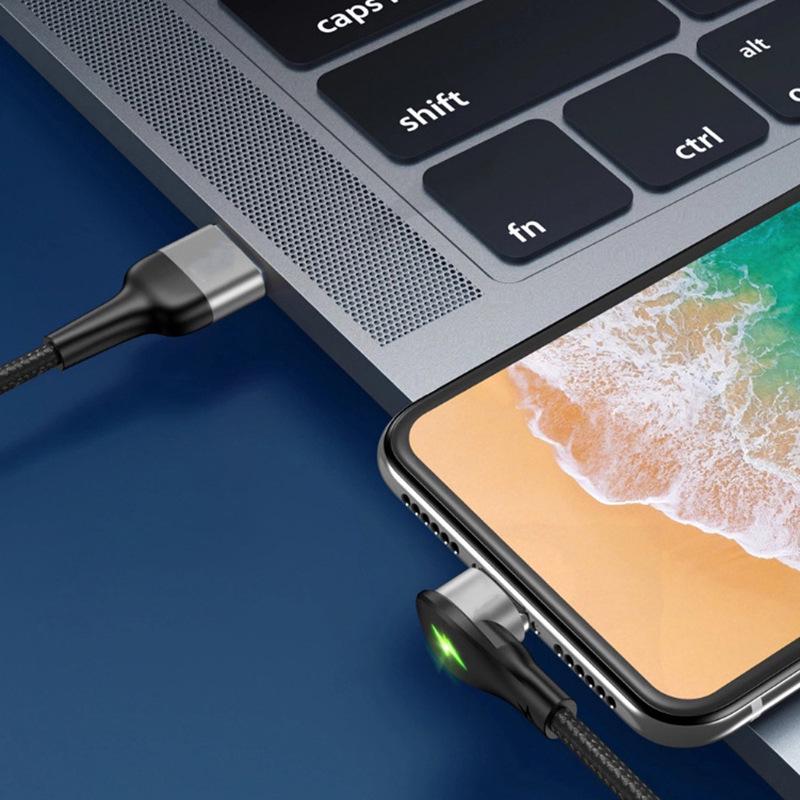 3-in-1 Magnetic Elbow Charging Cable for Apple, Type-C, Android Phones