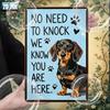 Vintage Dachshund Metal Wall Art Sign 8x12 Inch No Need To Knock Pre-Drilled Iron Decor Indoor Outdoor