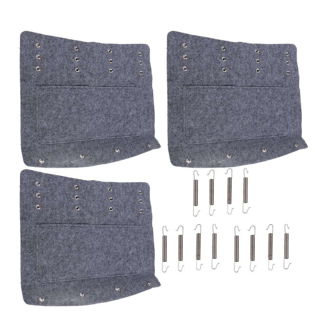 3pcs RV Step Covers 22 X 20in Wearproof RV Stair Carpets for 8 To 11 Inch Depth RV Radius Steps Gray