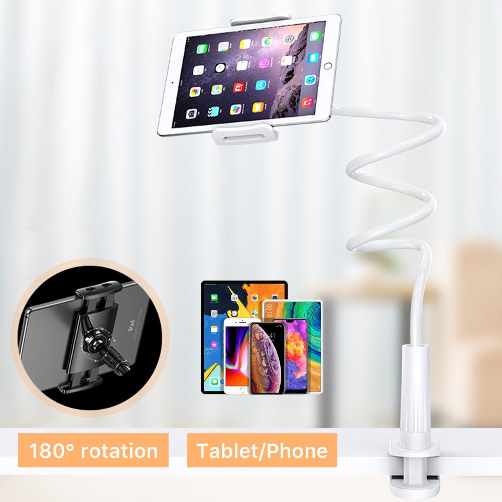Bedside Table Tablet Stand Adjustable Long Arm Clamp Tablet Lazy Stand Suitable For iPad Samsung 4-11 Inches