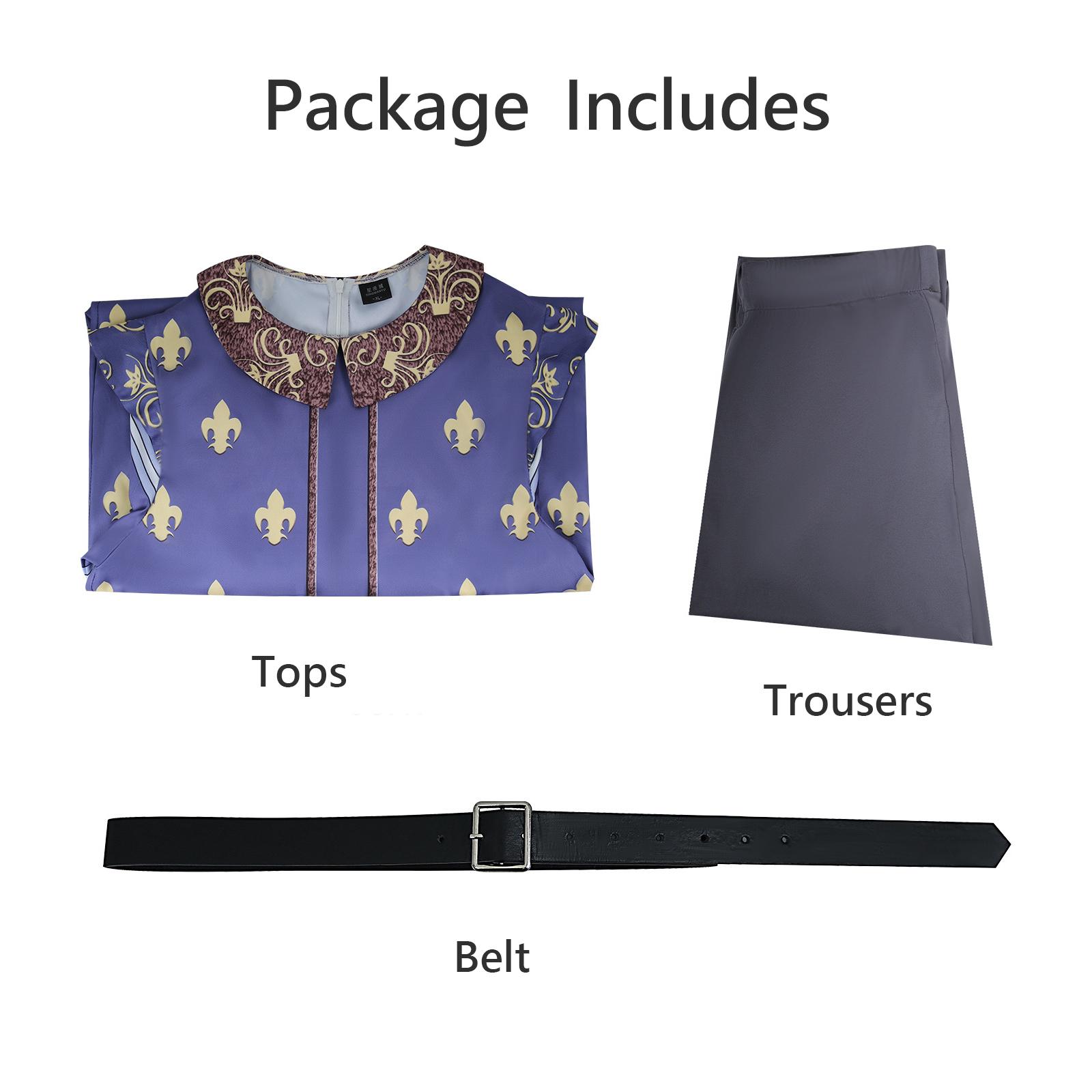 Costume Cosplay Shrek Costume Prince Charmant Manteau Pantalon Costume Complet Tenue d'Halloween S bleu