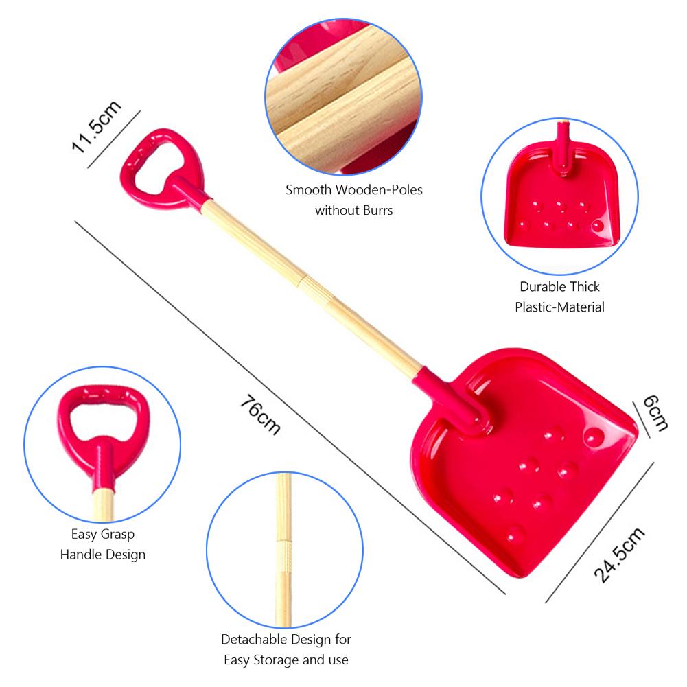 22-30 Inch H Snow Shovel with D Grip Handle for Boys Girls with Plastic Scoop Detachable for Garden Outdoor Home Yard Activities
