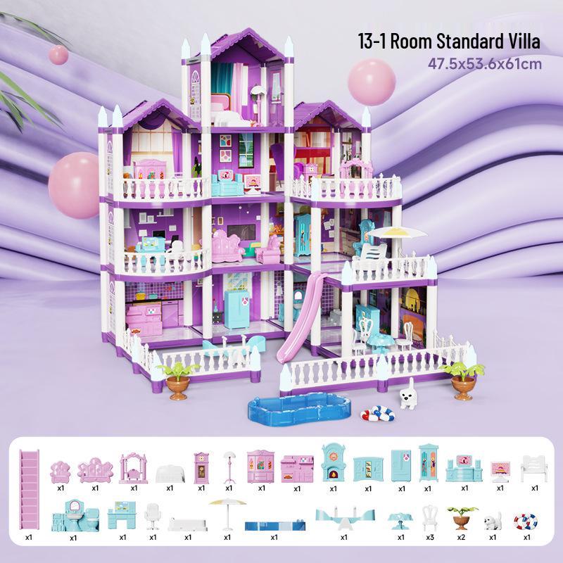Cross-Border Princess Castle Dollhouse for Girls, Pretend Play Toy, Birthday Gift for Ages 3 and Up