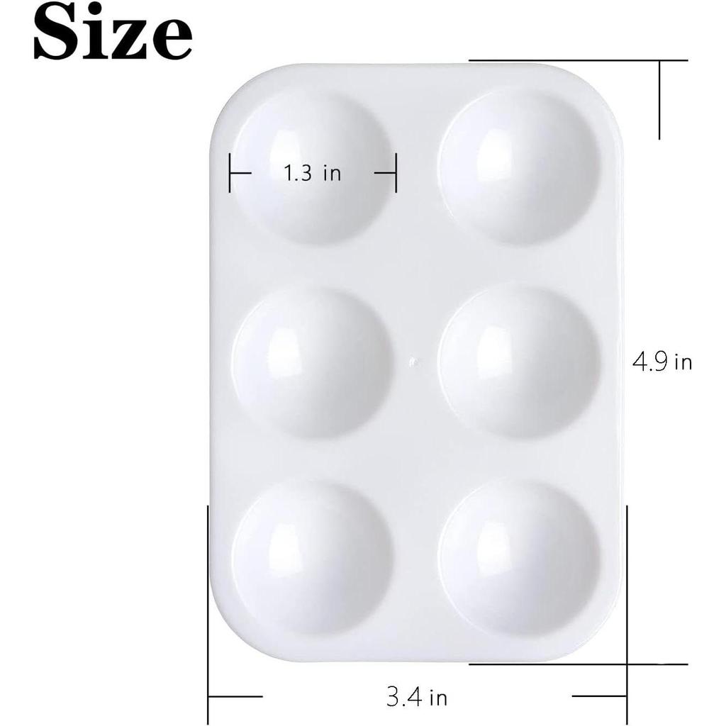 "Children's White Plastic Painting Palette: Plum-Shaped Acrylic & Watercolor Tray"