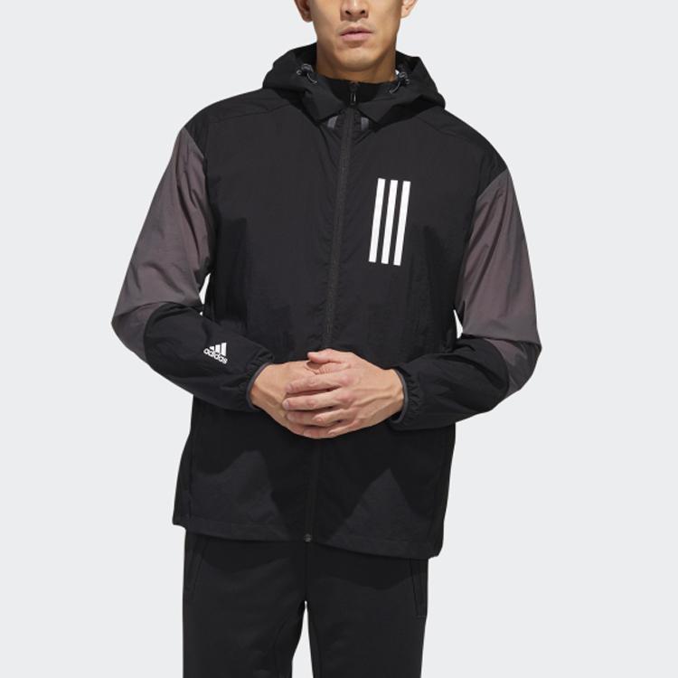 Adidas Sports Logo Fitted Jacket Men Jackets Black GL5626