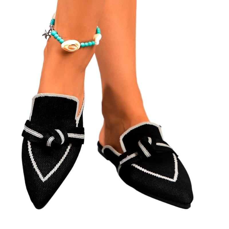 Fashion 2025 Hot Sale Ladies Shoes Closed Toe Women's Slippers Fashion Color Matching Outdoor Concise Plus Size Flat Slippers Zapatos