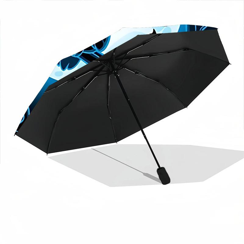 1pc Moonlight Owl Automatic Folding Umbrella, Sturdy And Durable Automatic Folding Umbrella with 8 Ribs, Convenient for Outdoor Use087