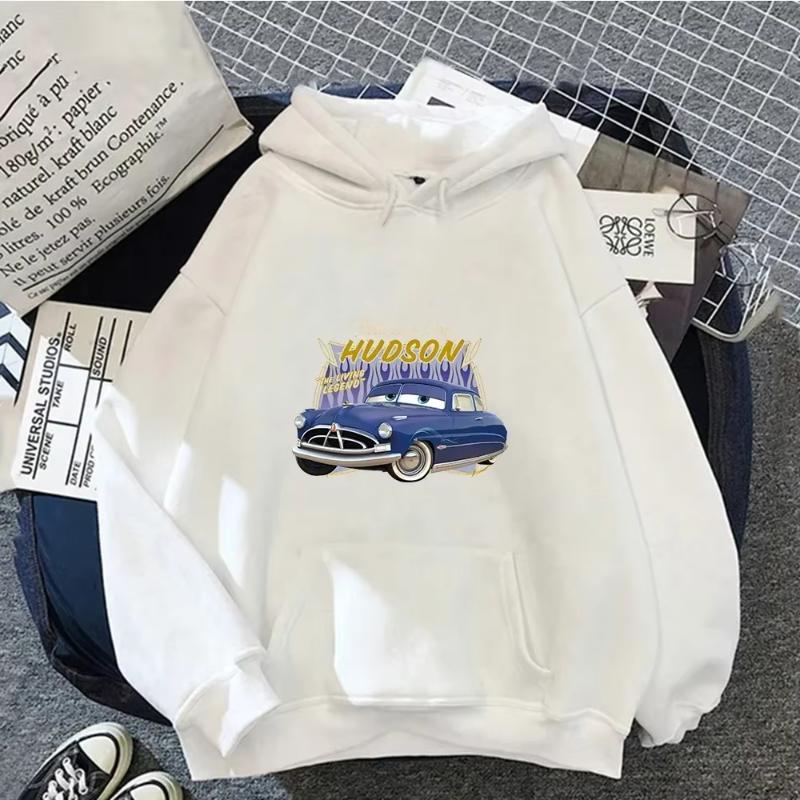 Cars Lightning McQueen Hoodies Women Vintage Jasmine Kawaii Hooded Pullover Clothes Cartoons Sweatshirt Harajuku Aesthetic Tops