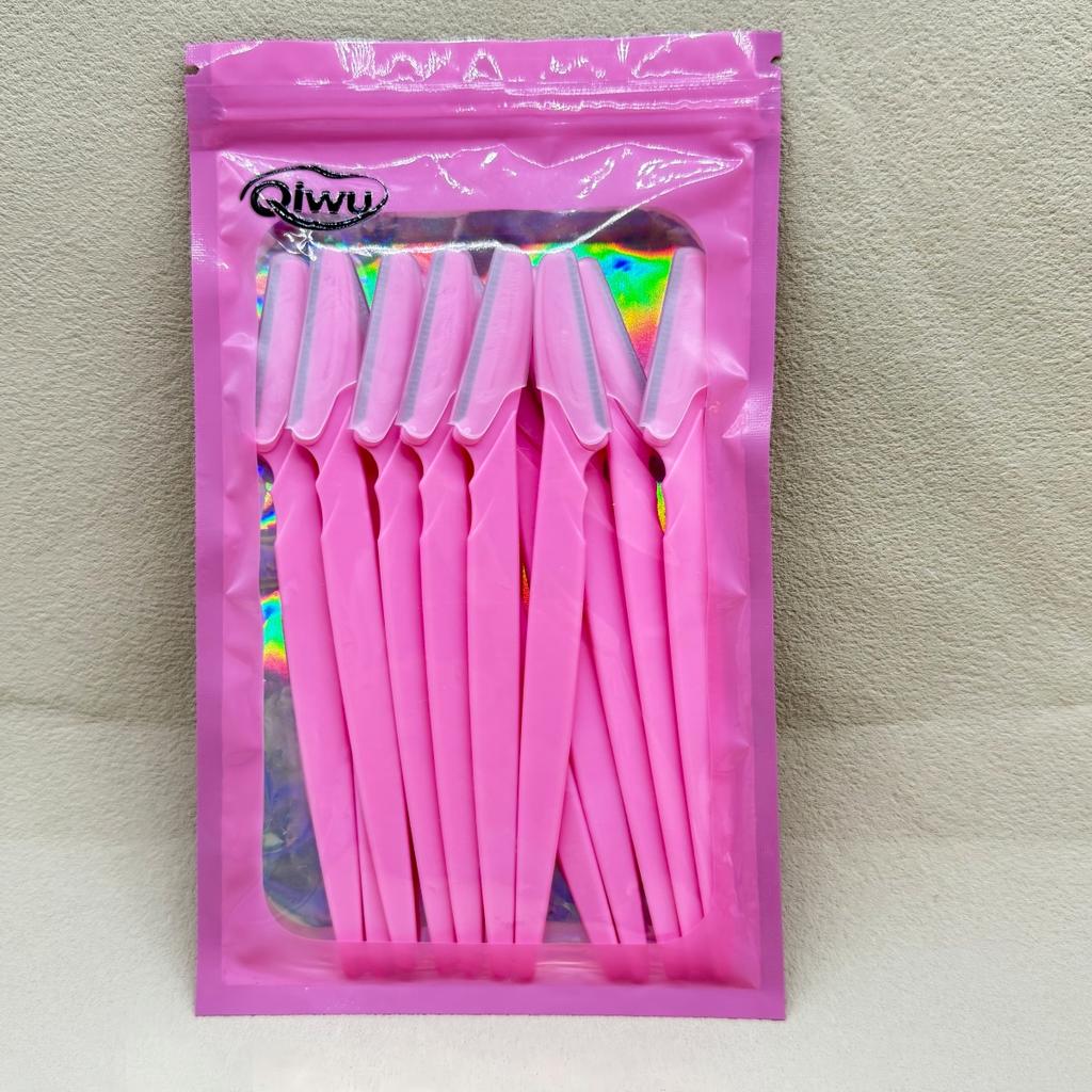 12Pcs Eyebrow Trimmer Face Shaver Kit, Portable Eyebrow Razor with Safety Guard for Facial Hair Removal and Makeup Beauty Tools