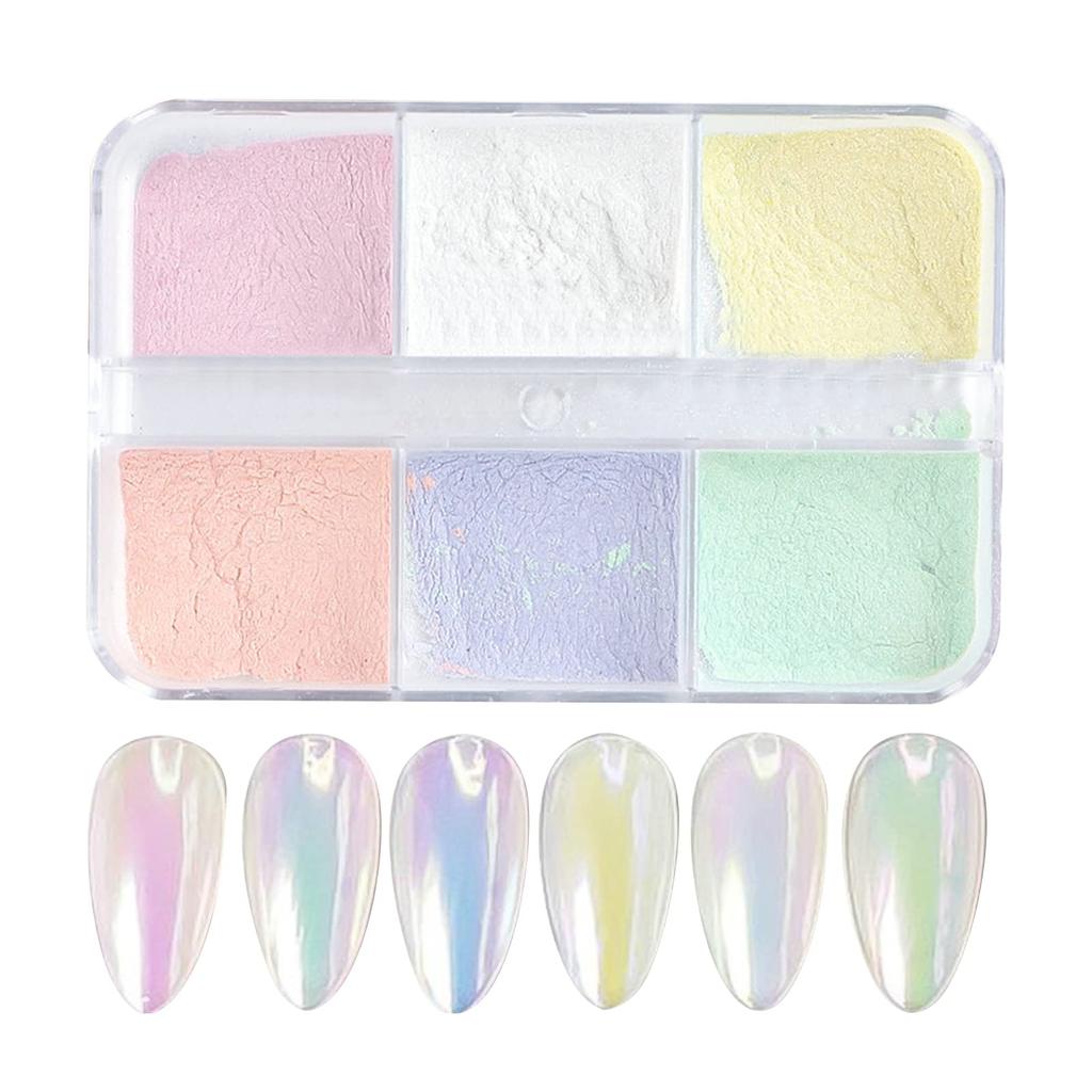 Mirror Powder, Aurora Powder, 6 Colors, Nail Powder, Aurora Nails, Nail Art, Resin, Gel Nails, Neon Powder, Aurora Shell Powder, Nail Powder, Aurora