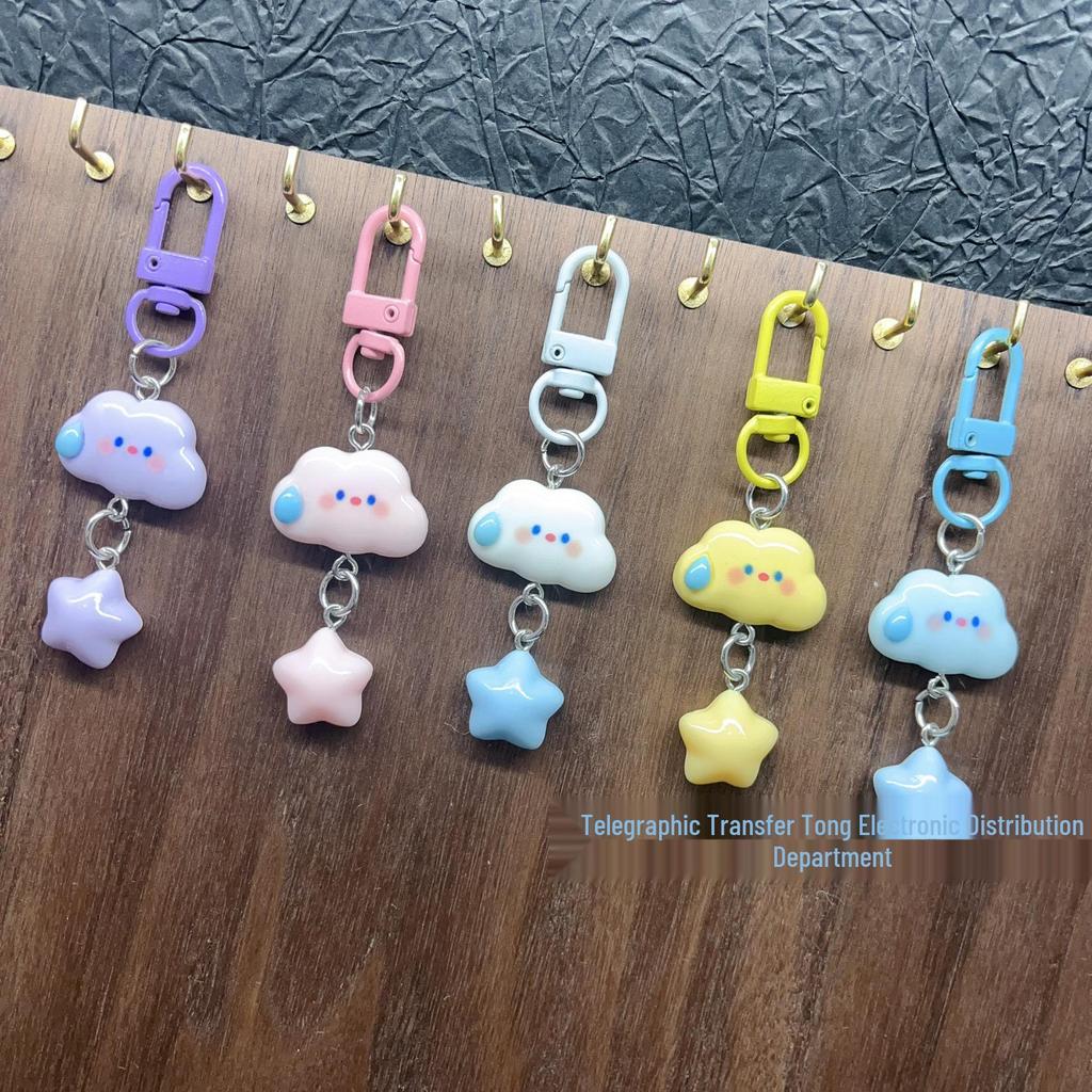 539 Cute Star Cloud Pendant Keychain - Unique Style for Besties, Students & Couples