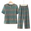 Women's Mid-Aged Summer Short Sleeve Two-Piece Set