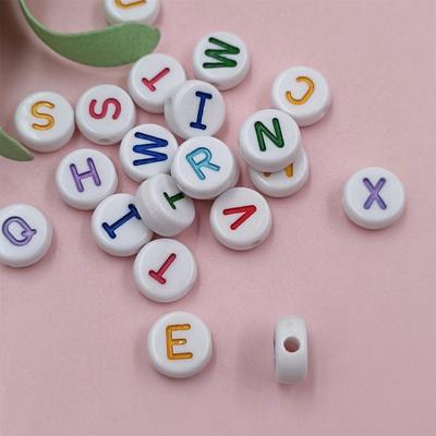 40Pcs 10mm White Colorful Letter DIY Loose Beads For Jewelry Making Pendant Candy Color Necklace Bracelet