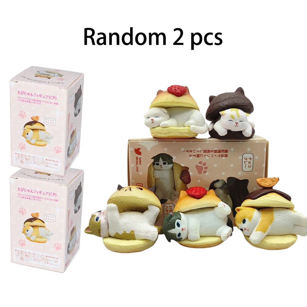 Mofusand Cat Hamburger Blind Box Car Dashboard Decor Home Desktop Ornament Kawaii Animal Collectible Figure Toy for Kids Gifts