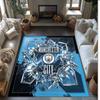 Manchester City Printed Flannel Area Rug Non Slip Soft Polyester Floor Carpet Indoor Decor Mat for Bedroom Living Room Sofa