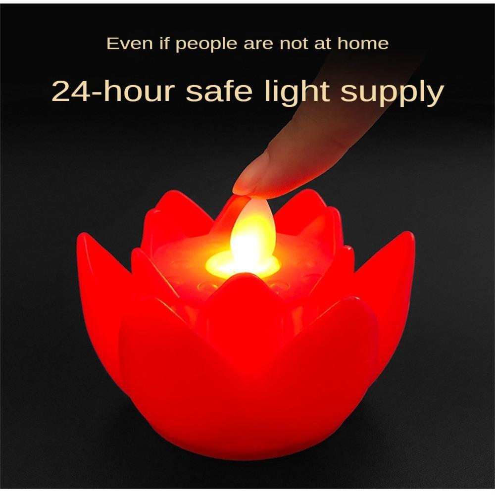 Festival Decoration Led Electronic Lamp Lotus Candle Lamp Buddhist Hall Lanterns Wishing Lamp