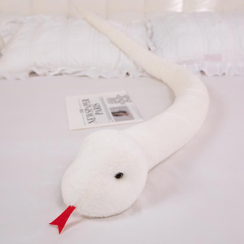 Peluche Serpent Long Oreiller Animal en Peluche Vert Jaune Rose Rouge Blanc Noir Mignon Doux Poupée Câlinable Jouet Garçon Fille Enfant Cadeaux d'Anniversaire 100cm