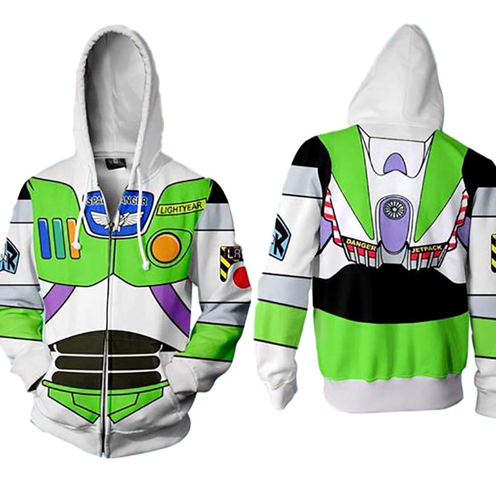 [SCGEHA] Adult Hoodie, Anime Cowboy, Sheriff, Space Ranger, Toy, Cosplay Costume, Black & Orange Balloon Set (Space Ranger/M)
