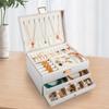 Elegant Three-Layer Leather Jewelry Box - Necklace, Earrings & Accessories Storage