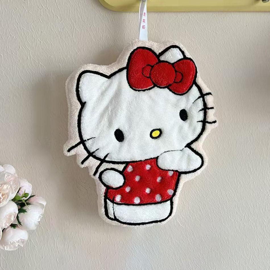 Sanrio  My Melody Pochacco Kawaii Cute Hand Towel Water-Absorbent Coral Fleece Kitchen Decor Quick-Drying Girls Towel