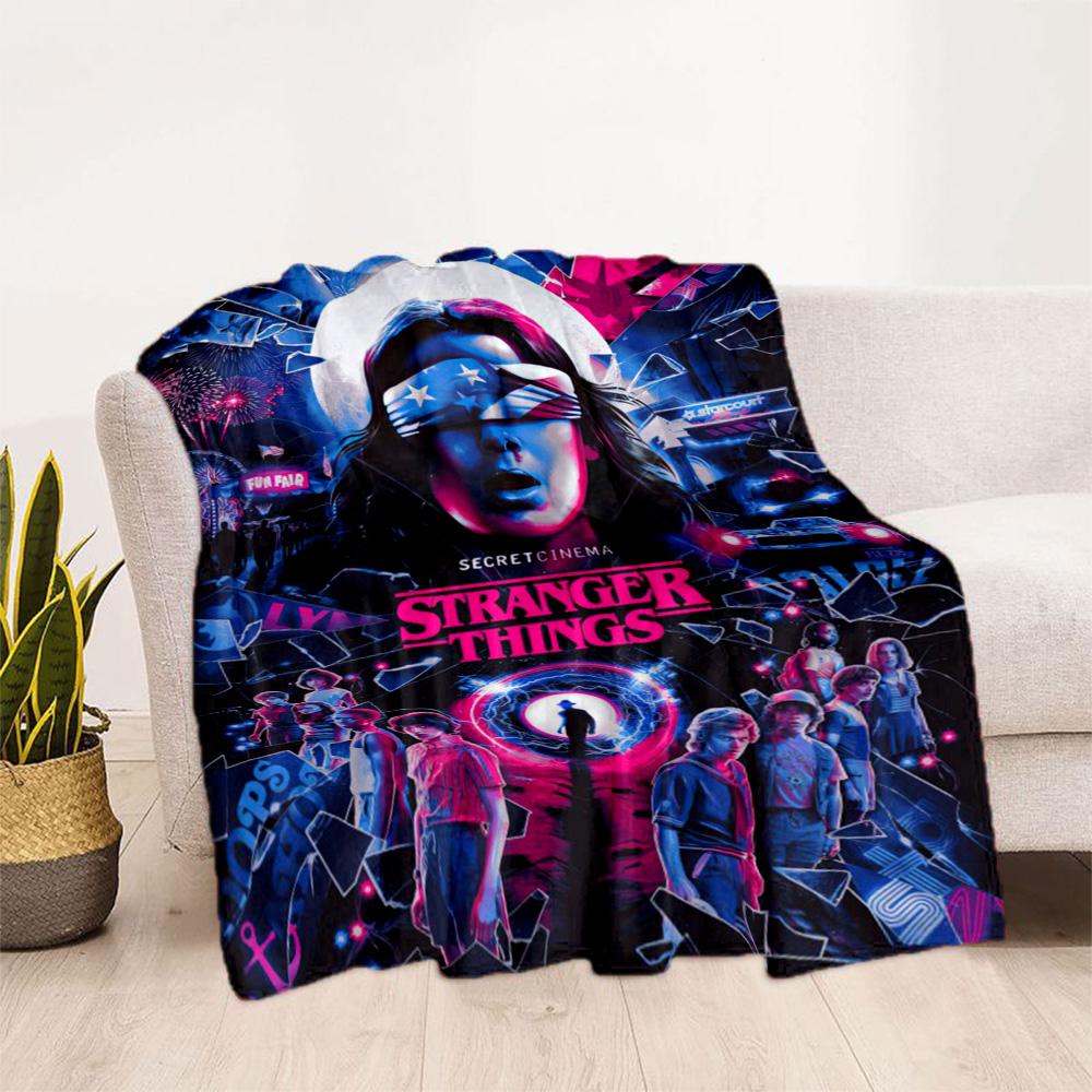 Stranger Things  Blanket Suitable for sofas,travel, living rooms also a good gift for friends and family Suitable for all seasons.