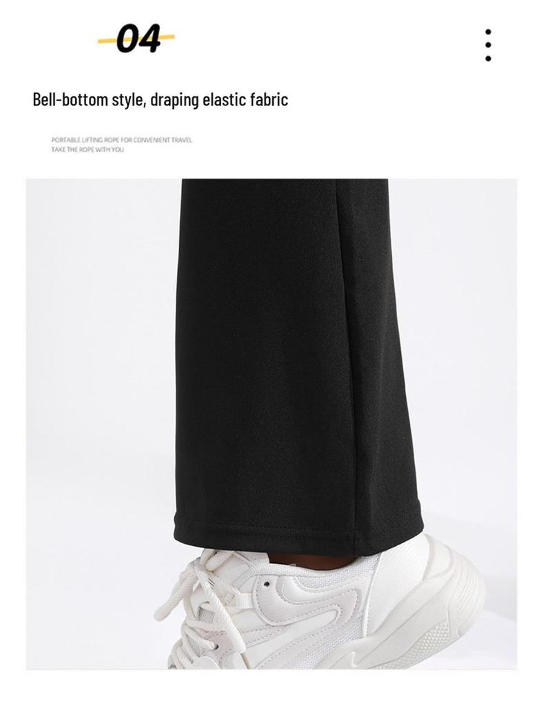 Pantalon de yoga amincissant taille haute micro-évasé pour femme – Style européen et américain élastique