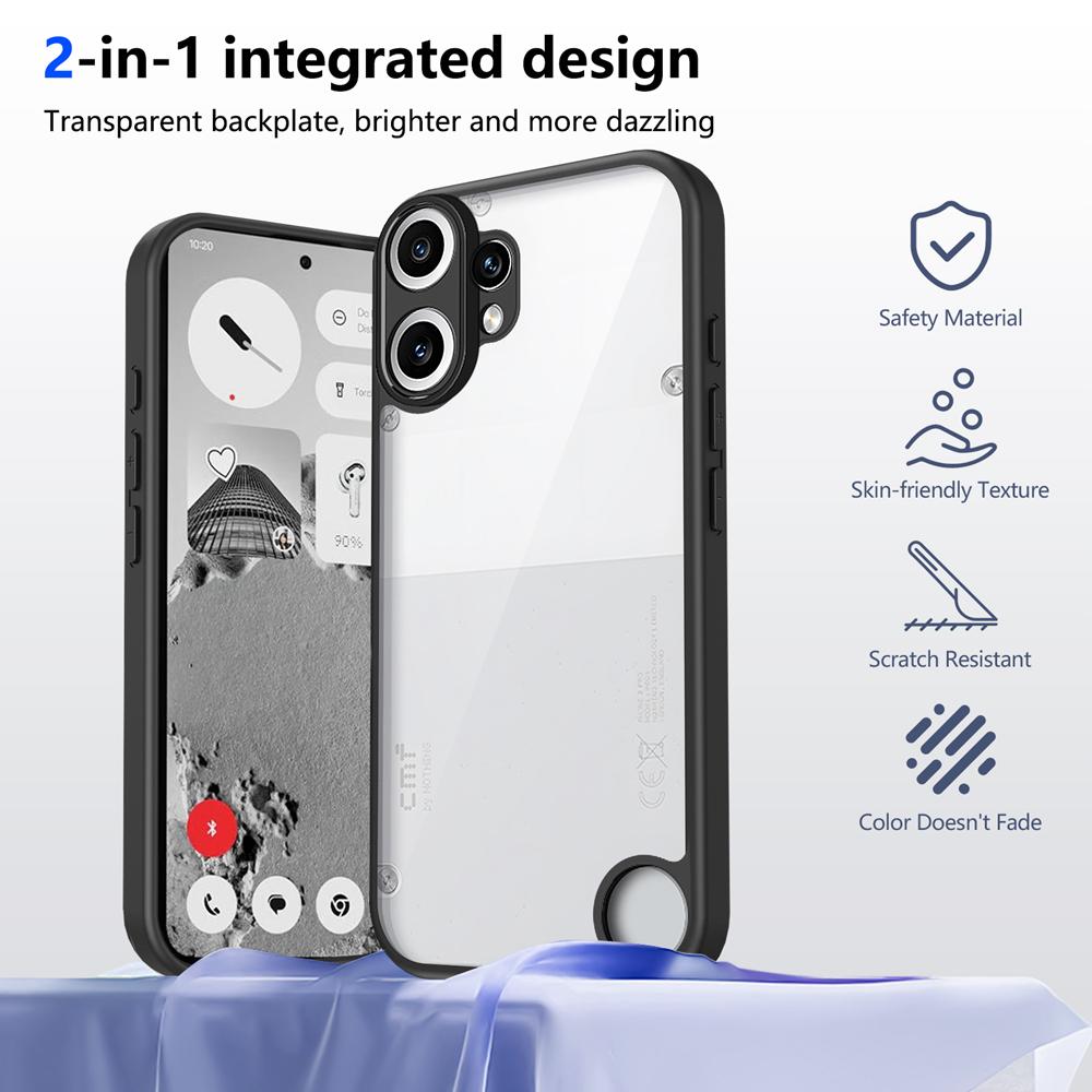KEYSION Transparente Hülle für Nothing CMF Phone 2 Pro 1 Weiches Silikon + PC Klare Stoßfeste Handy-Rückabdeckung für CMF Phone 1 2 Pro