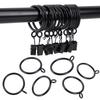 24 Black Eyelet Curtain Rings with Grommets for Curtain 32mm Inner Metal TXZWJZ Rods, Diameter, Drape,