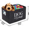 Dog Toy Storage Box with Felt Strap Design Metal Bone Shaped Handle Basket Storage Box for Pet Toys and Accessories