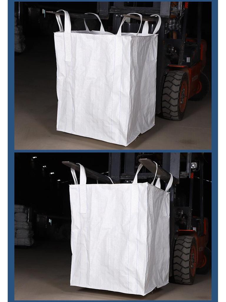 Industrial White Ton Bag - 1 Ton, Four-Loop, Pre-Pressed Space Sludge Lifting Bag
