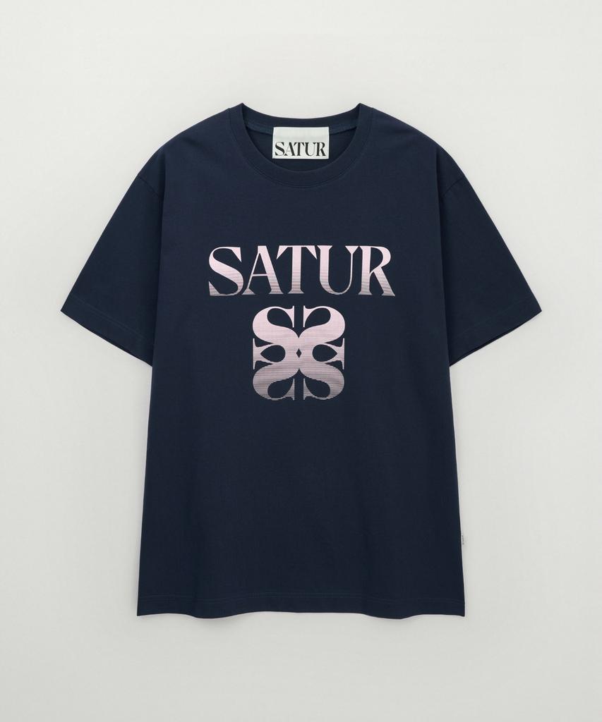 Seteo Gradient Big Logo Short Sleeve T-Shirt Navy