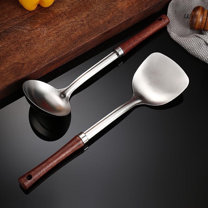 Zhishi 201 Wooden Handle Stainless Steel Spoon Set