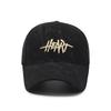 Corduroy Baseball Cap With Embroidered Letters Women Men Winter Adjustable Visor Hat