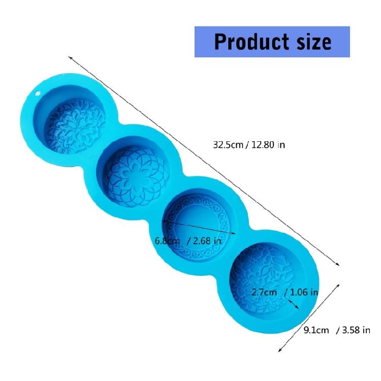 Flower Pattern Silicone Candle Molds for Handmade Candle Soap Making 4 Cavities Chocolate Fondant Molds