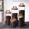 Glass Jar with Wooden Lid - Snack, Coffee Bean & Tea Storage Container