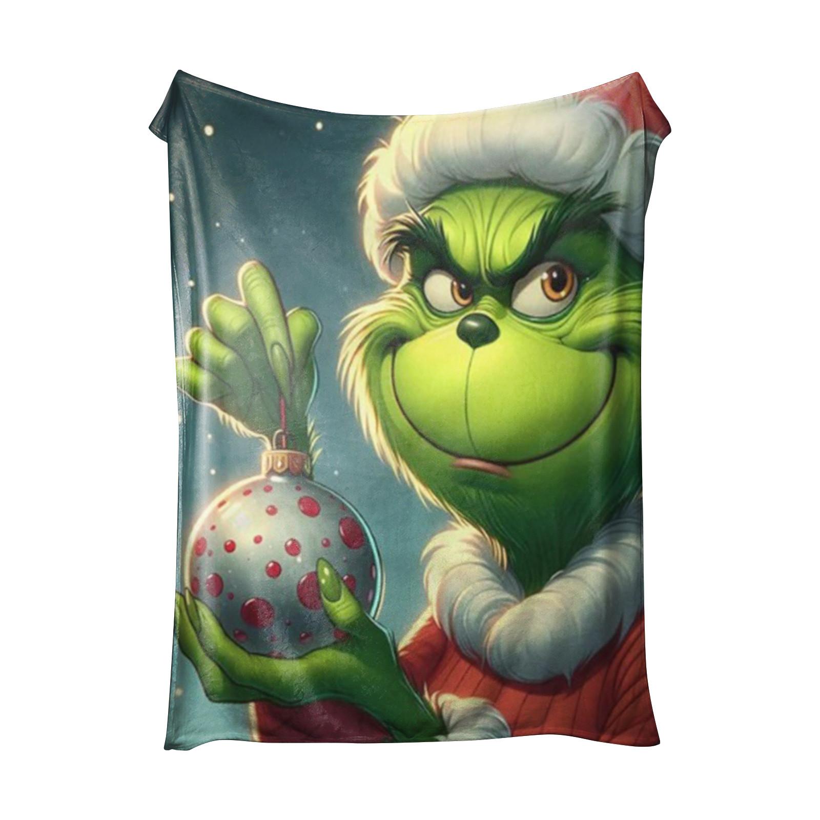 

Green Super Soft Flannel Fleece Christmas Decorative Blanket Christmas Gift, Suitable For All Seasons, Warm, Breathable, Lightweight And Comfortable One Size