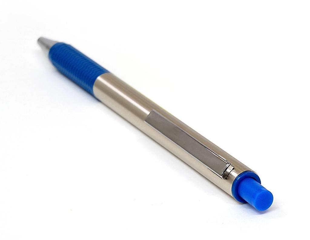 Shibochoco kolor skóra bydlęca tacka na długopisy Metalowy rysik dotykowy srebrny i aluminiowy długopis kulkowy z prostym mechanizmem przyciskowym FB325 zestaw Niebieski TRATYO-ALST-FB325-L