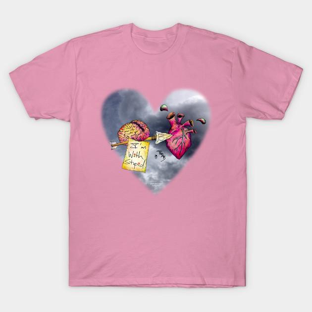 T Shirt Women Im With Stupid No Eyes Harajuku Print Kawaii Tshirt Summer Short Sleeve Female T-Shirt Top Tee