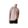 Letter Print Round Neck Drop Shoulder Short Sleeve T-Shirt Men Tops Gray Pink J30J327086-PAN
